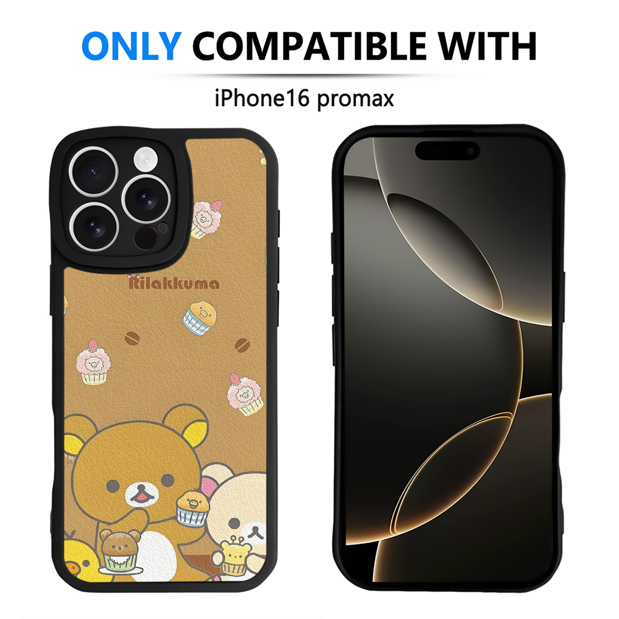 （画像用） リラックマ リラックマ キイロイトリ Rilakkuma Korilakkuma Kiiroitori 【iPhone 16シリーズ対応】シリコンスマホケース（レザー調） 材質：シリコン